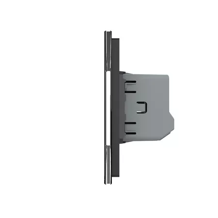 Шестиклавишный сенсорный выключатель (2-2-2) чёрный
