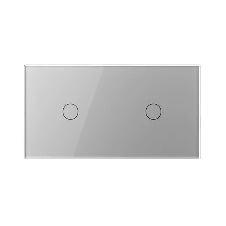 Двухклавишный сенсорный выключатель (1-1) серый